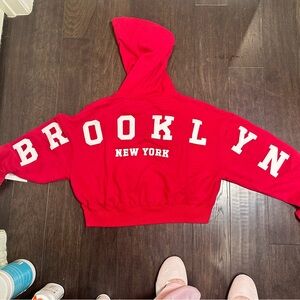 Aeropostale Vibrant Red Cropped Hoodie - NWT